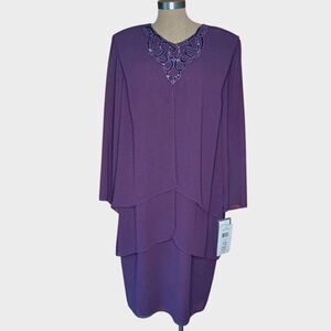 Vintage AfterDark Womens Dress Cocktail Size 18 Cranberry Formal Party NWT